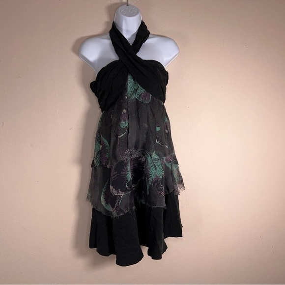 New XS Objects Without Meaning Dress Halter Style  Boho Sleeveless Layered - Picture 14 of 15